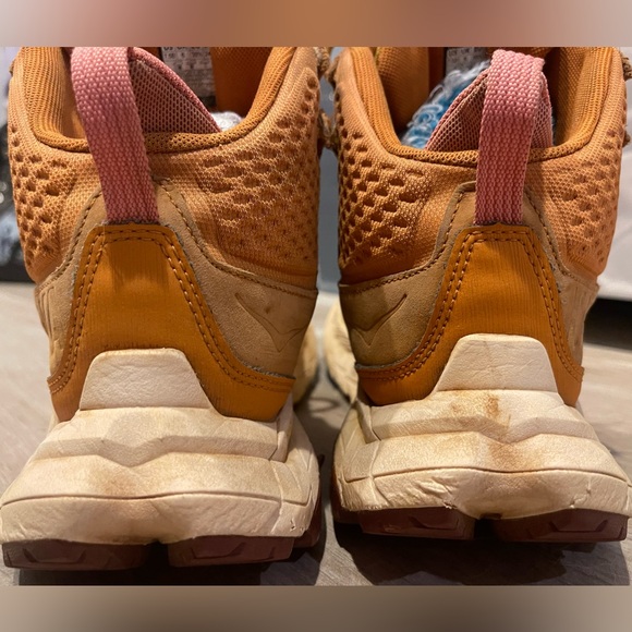 Hoka Athletic Shoes in Mustard and Pink - Picture 3 of 7